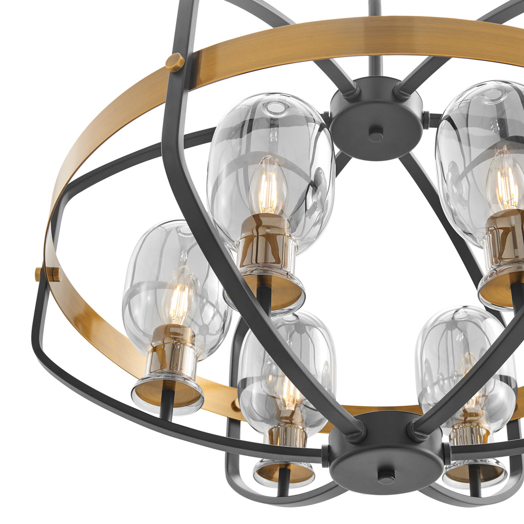 Opia Vintage Chandelier Gold & Black // 8 Light