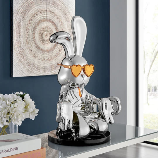 Chrome Bunny Sculpture
