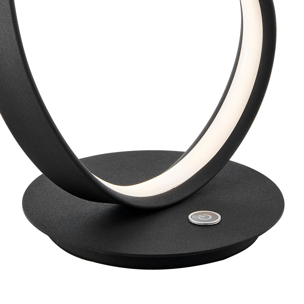 Amsterdam Black Table Lamp // LED Strip & Touch Dimmer