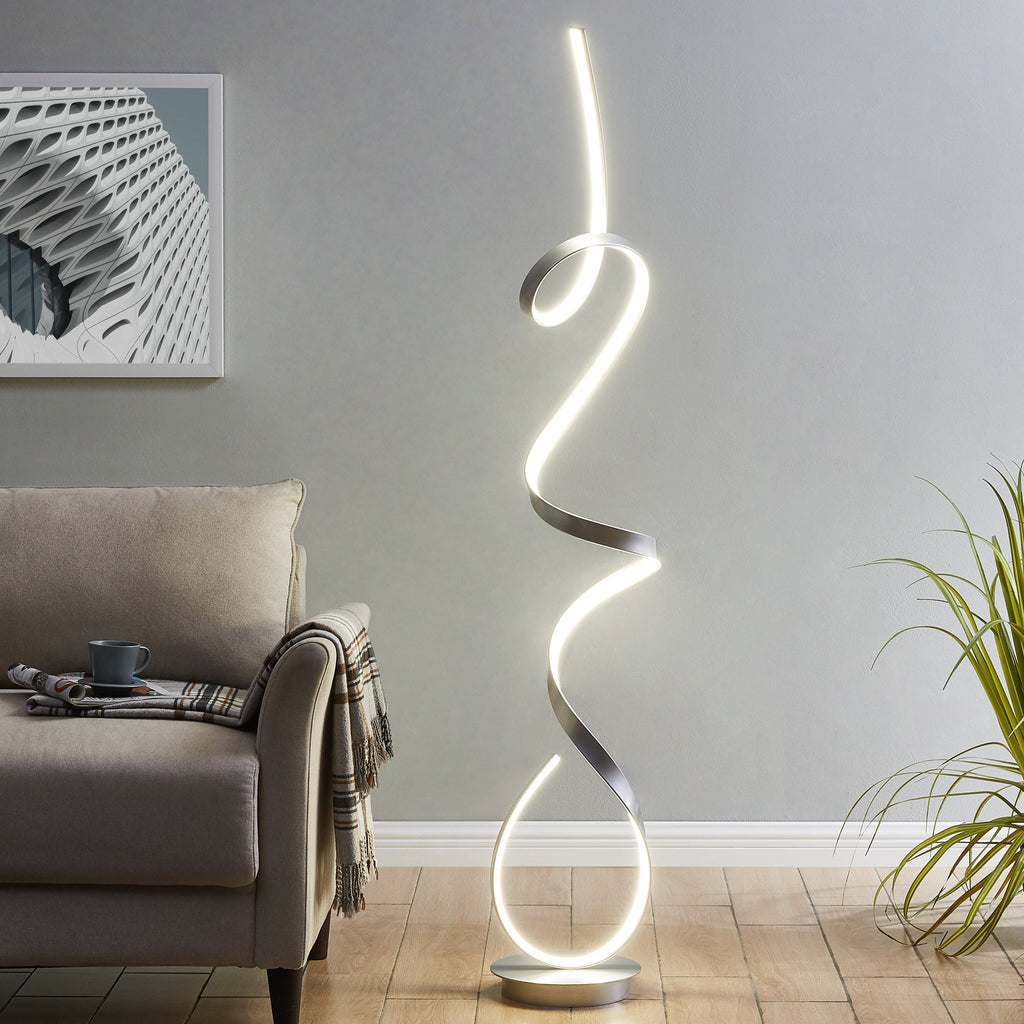 Amsterdam LED Silver 63" Floor Lamp // Dimmable