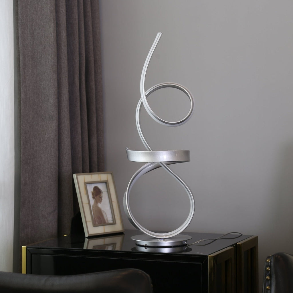 Amsterdam Silver Table Lamp // LED Strip & Touch Dimmer