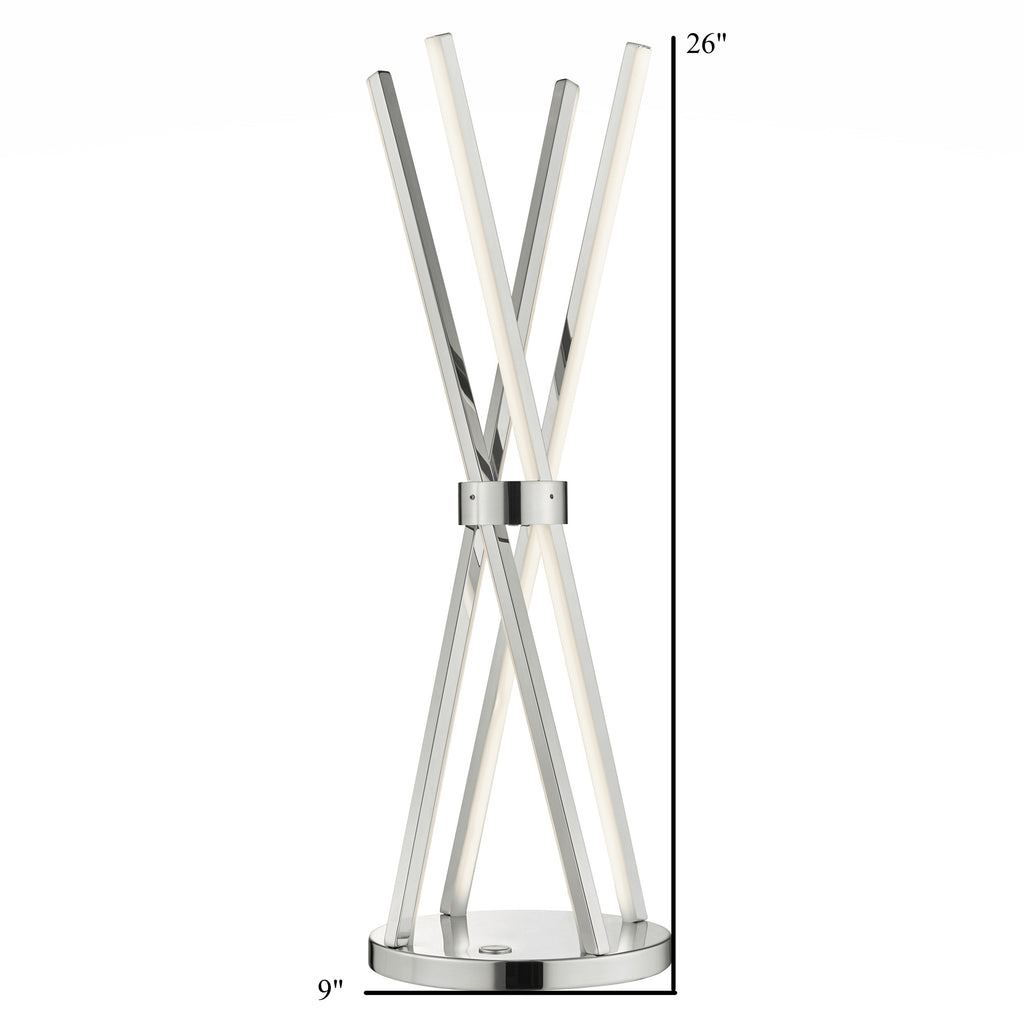 Bergen Chrome Table Lamp // LED Strip & Touch Dimmer