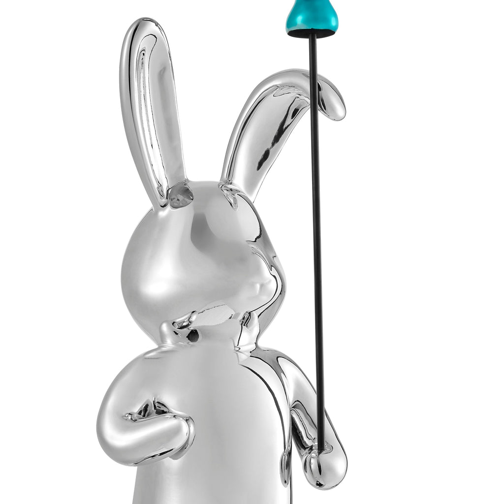 Chrome Bunny Blue Balloon