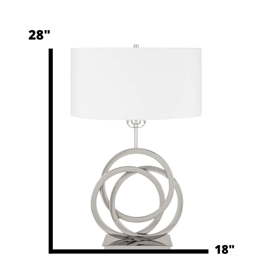 Chrome Circles Table Lamp // 1 Light // USB Charger