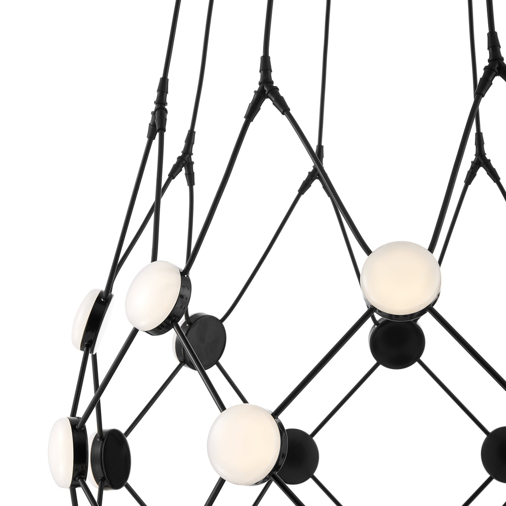 Contemporary LED Basket Chandelier // Medium // Black