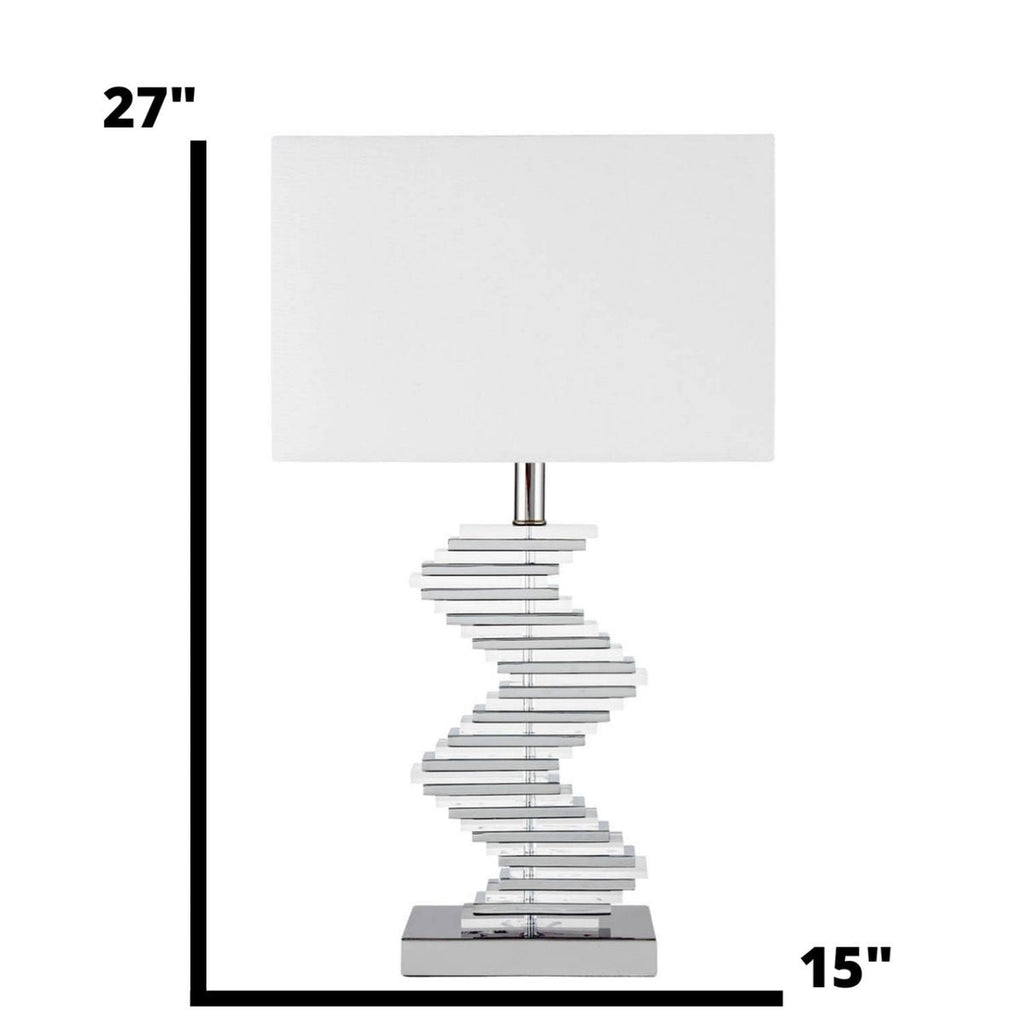 Crystal Two Tone Paved Table Lamp // 1 Light