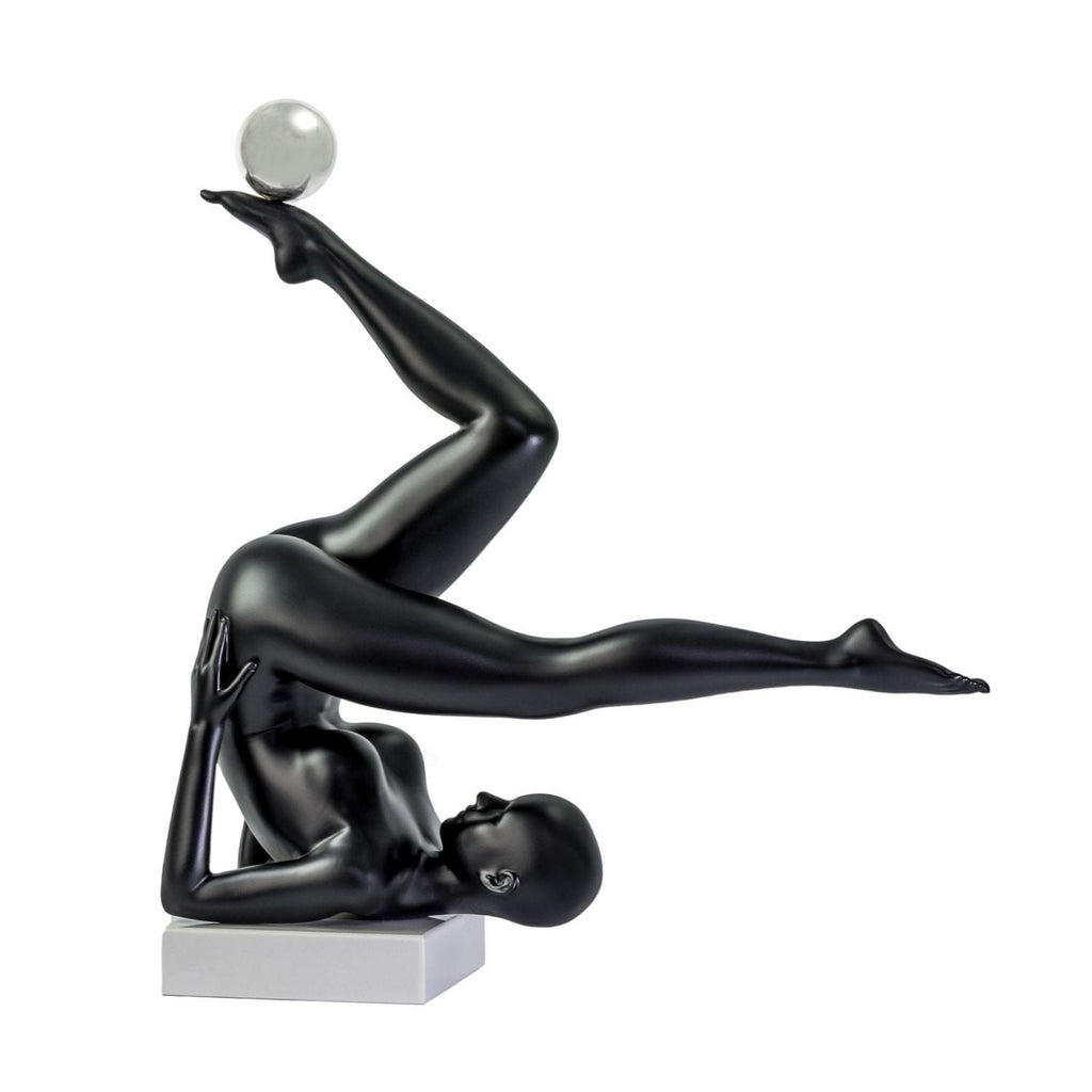 Emma Doll Sculpture // Matte Black and Steel