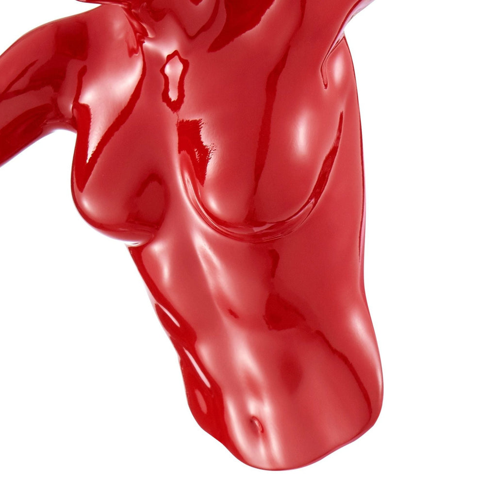 Glossy Red Wall Sculpture Runner 13" Woman
