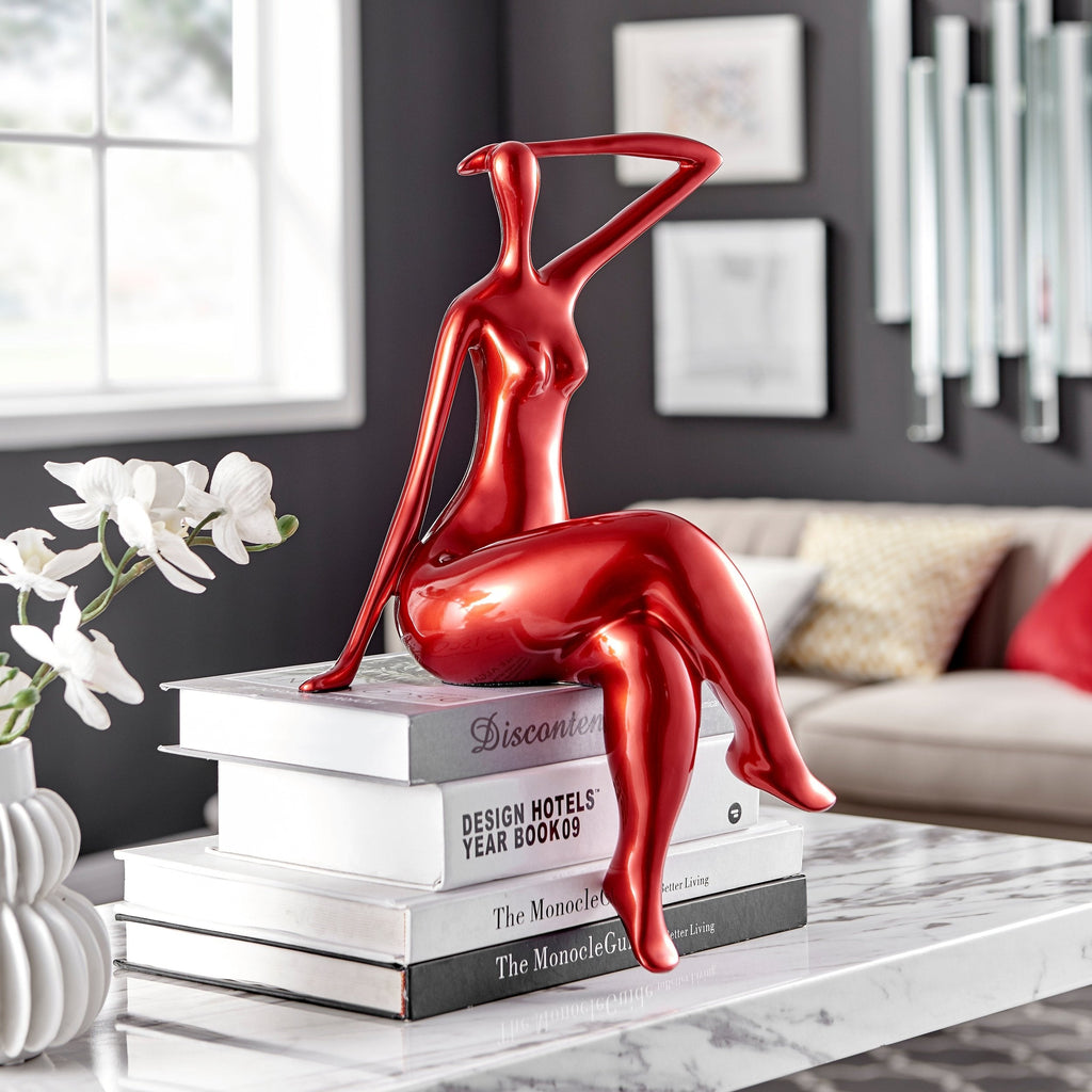 Isabella Sculpture // Small Metallic Red