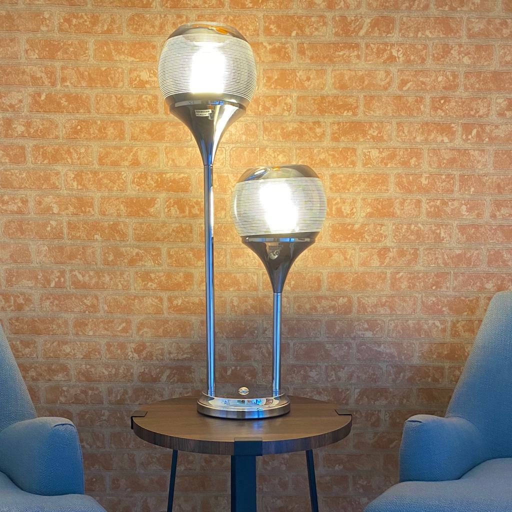 Istanbul Chrome Shades Table Lamp // 2 Lights