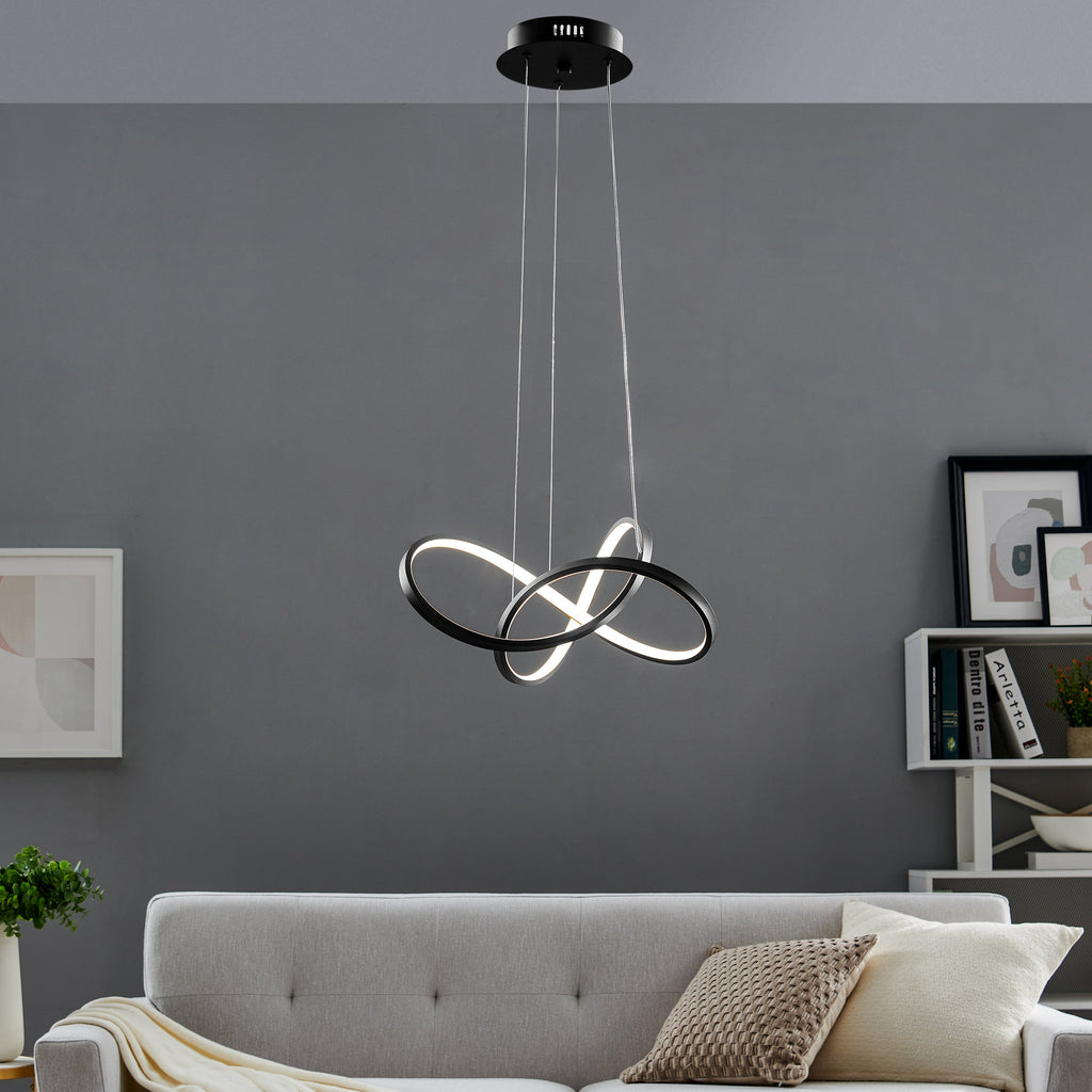Knotted LED Dimmable Chandelier // Black