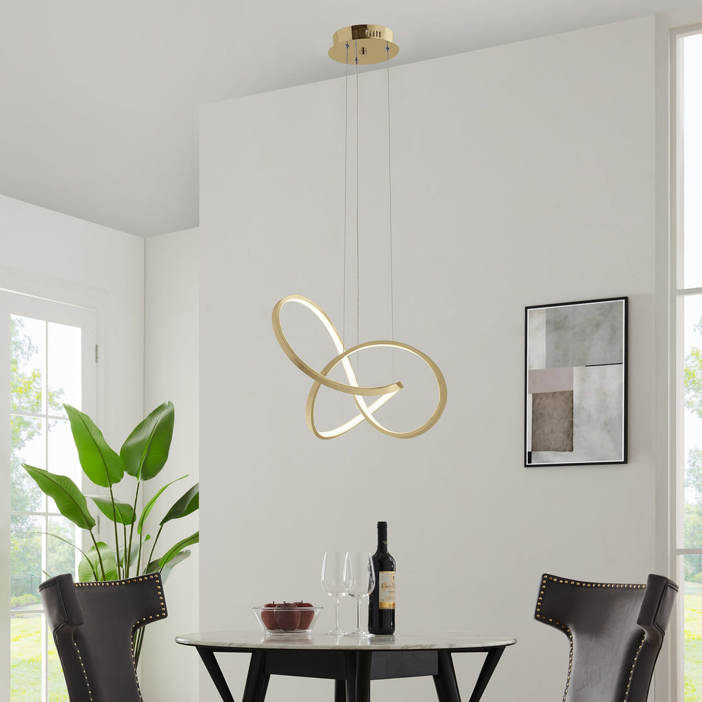 Knotted LED Dimmable Chandelier // Sandy Gold