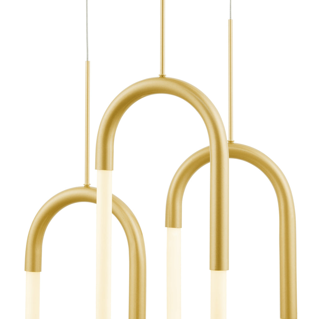 LED Three Clips Chandelier // Sandy Gold