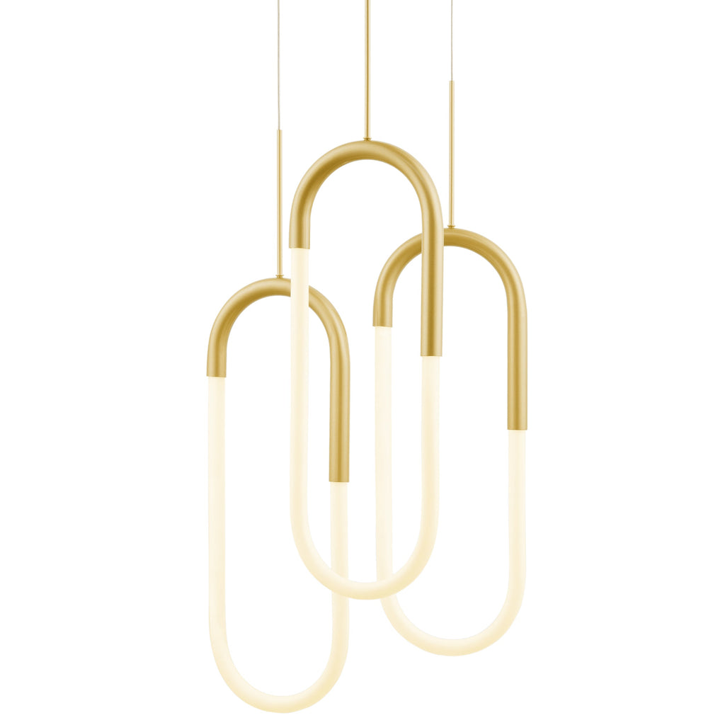 LED Three Clips Chandelier // Sandy Gold