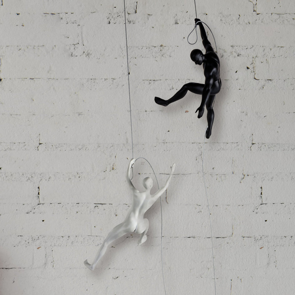 Matte Black & White Wall Sculpture Couple