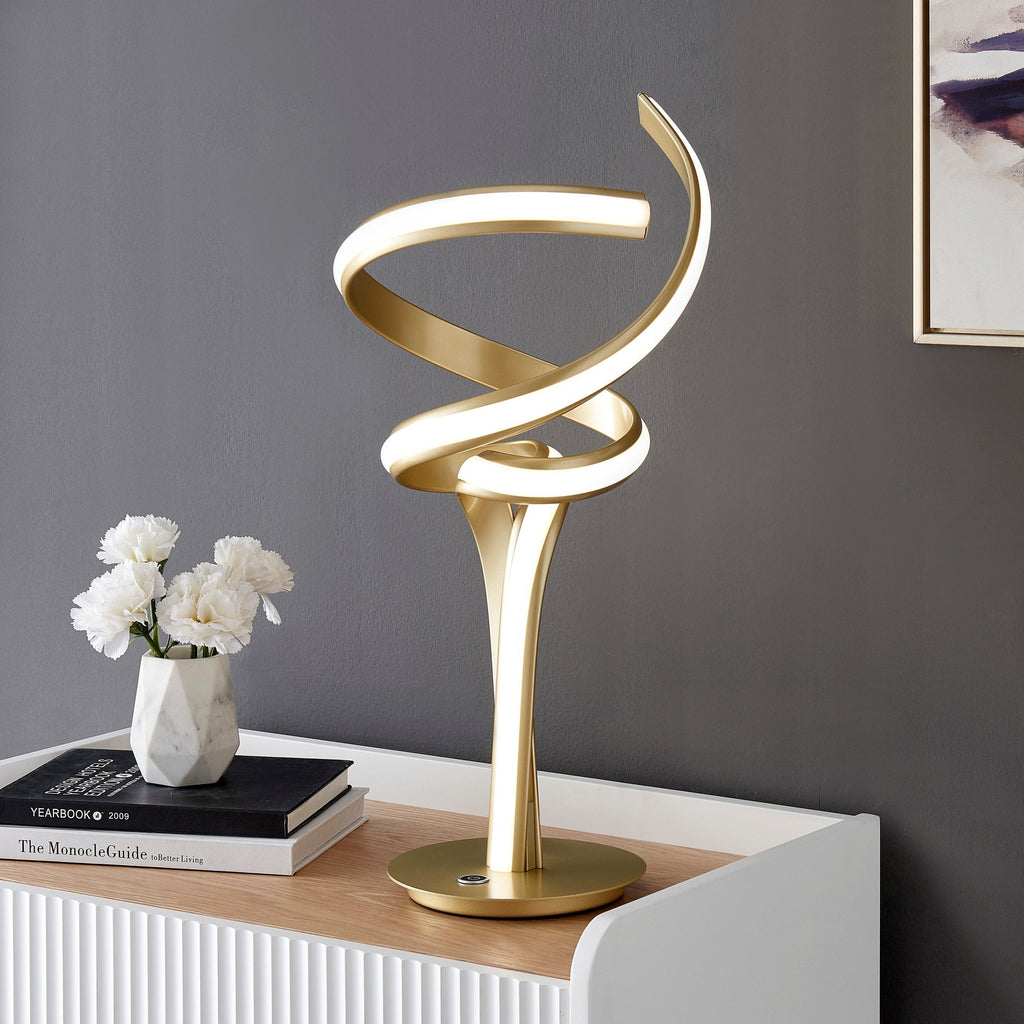 Munich Gold Table Lamp // Natural White LED Strip & Touch Dimmer