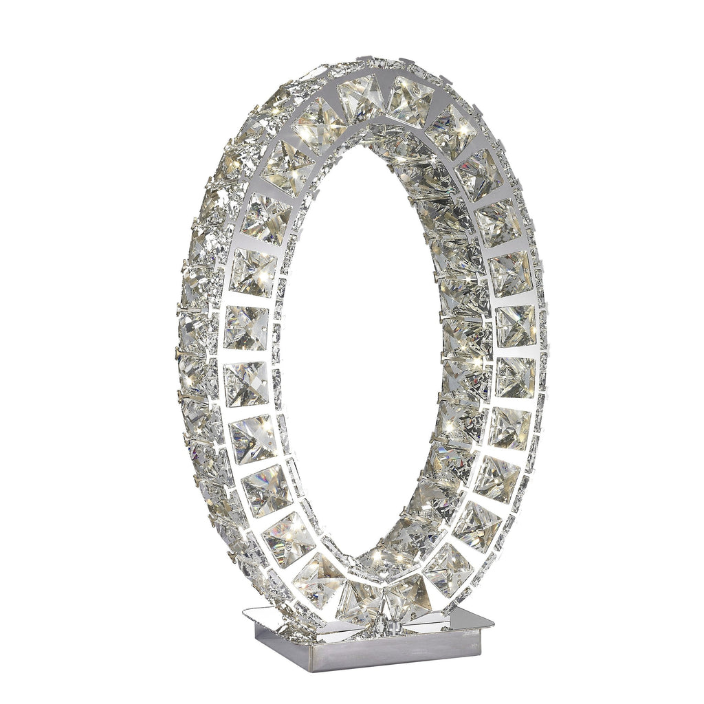 Oval Crystal Extravaganza 17.5" Table Lamp // Led Strip