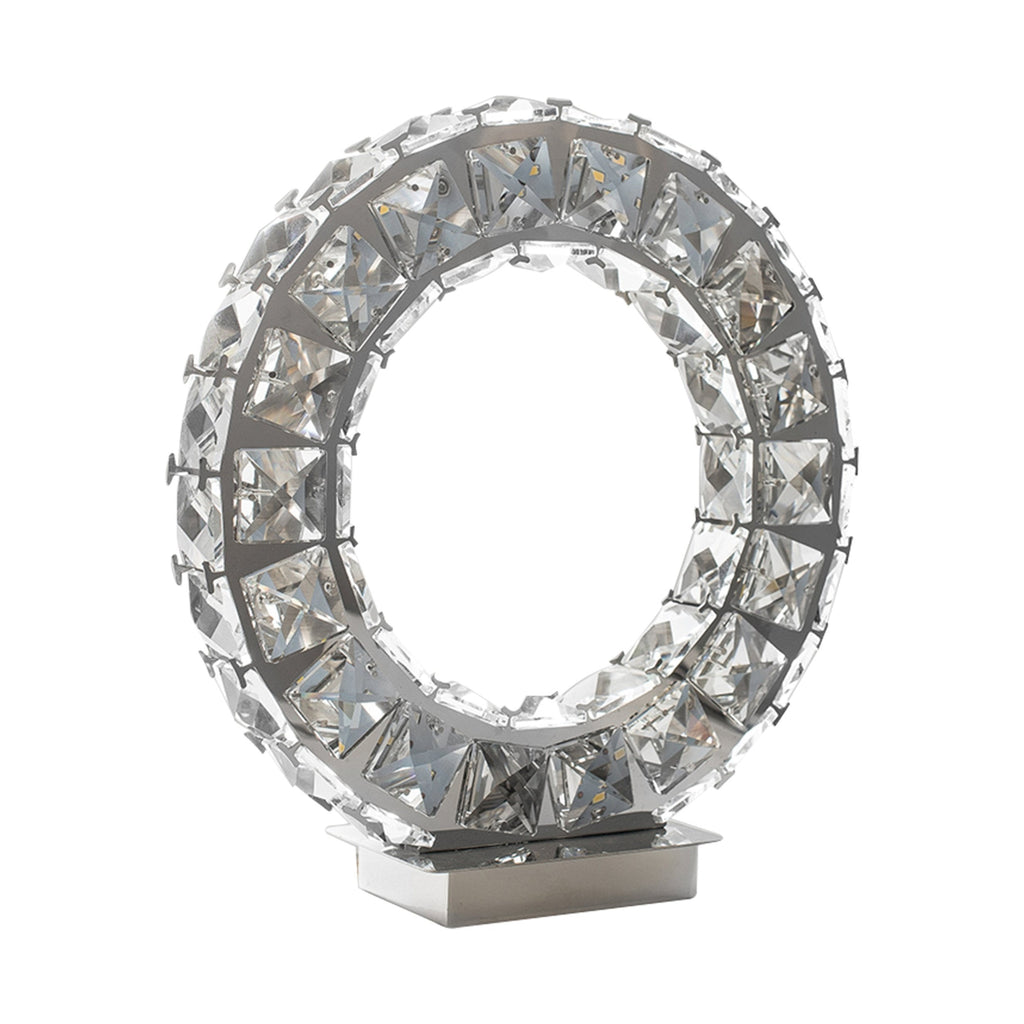 Round Crystal Extravaganza 11" Table Lamp // Led Strip