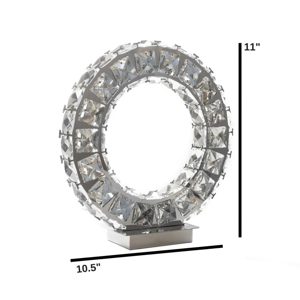 Round Crystal Extravaganza 11" Table Lamp // Led Strip