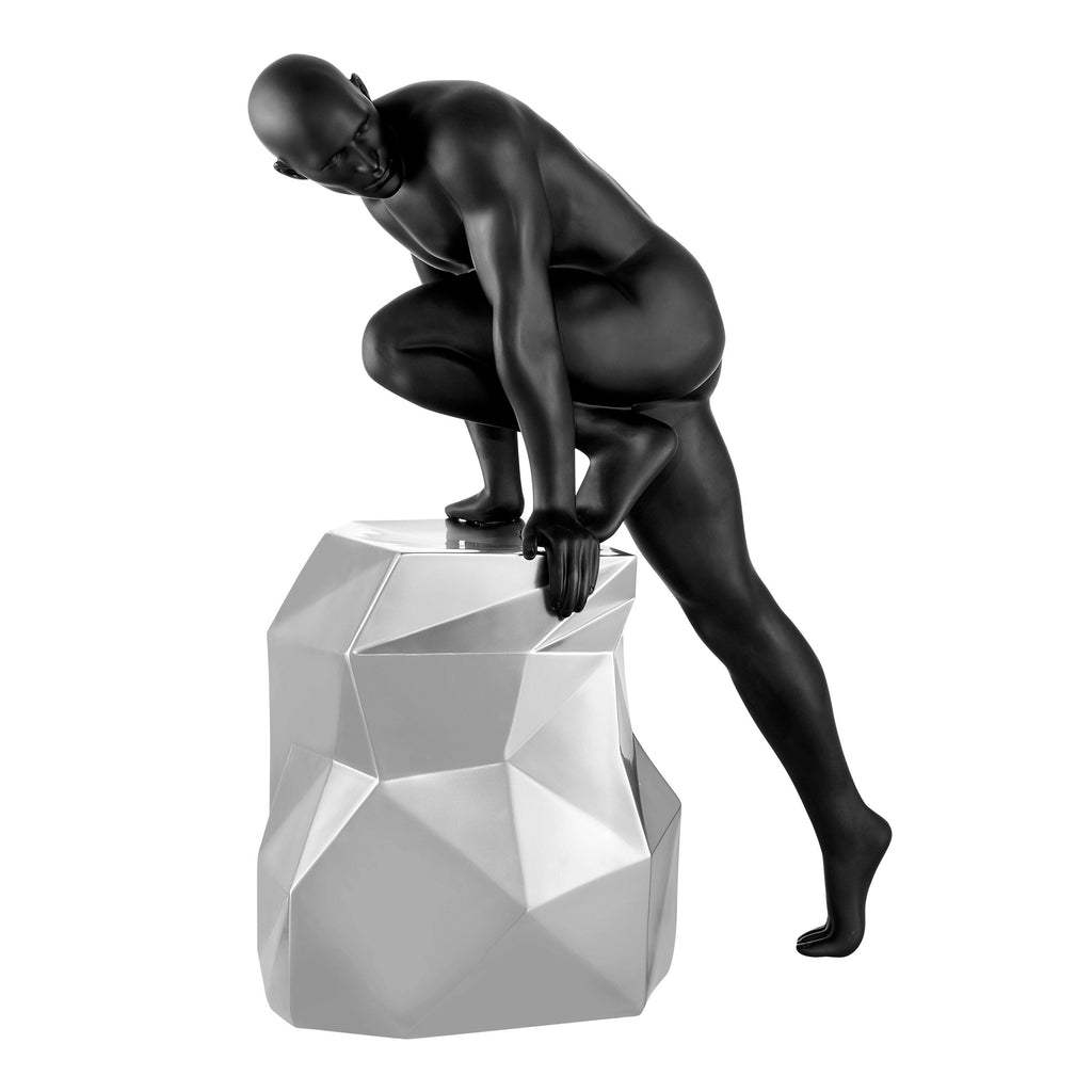 Sensuality Man Sculpture // Matte Black and Chrome