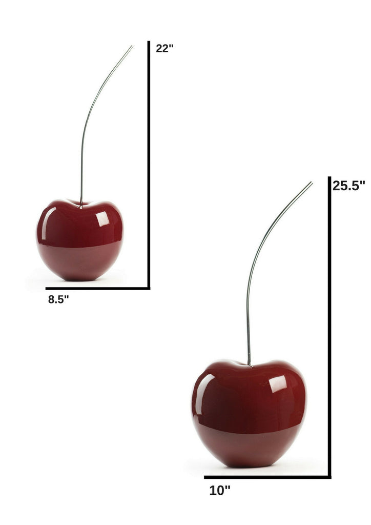 Set of 2- Red Wine Decorative Cherry
