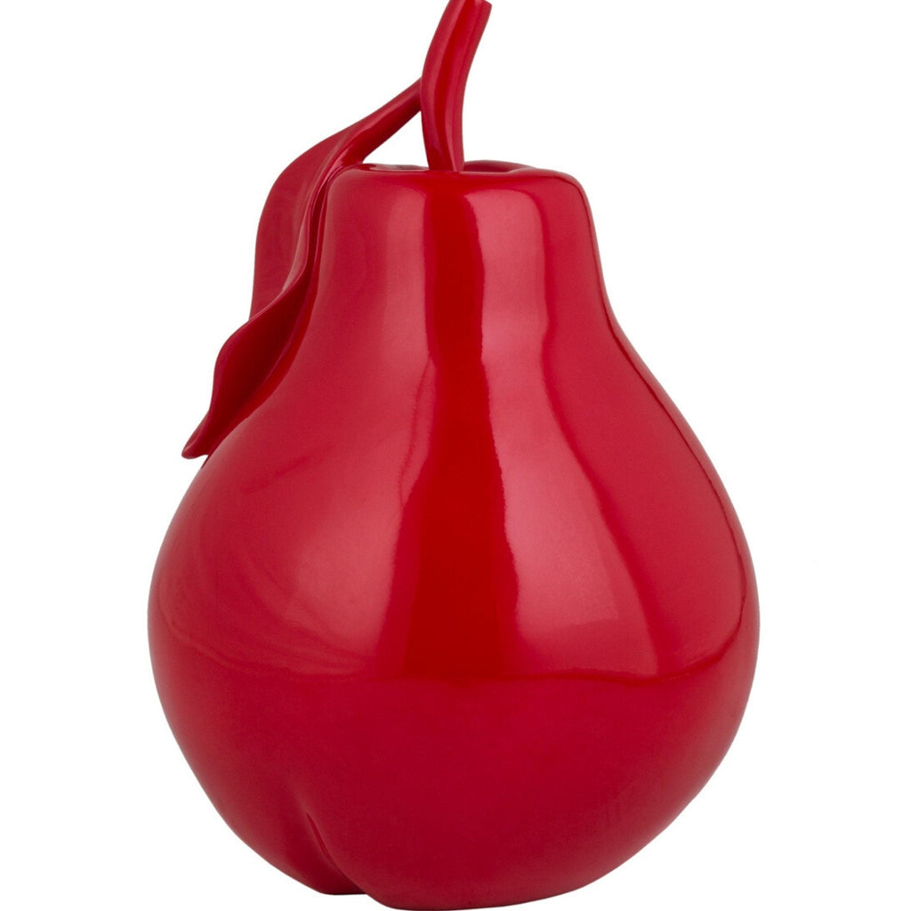 Solid Color Pear Sculpture // Red