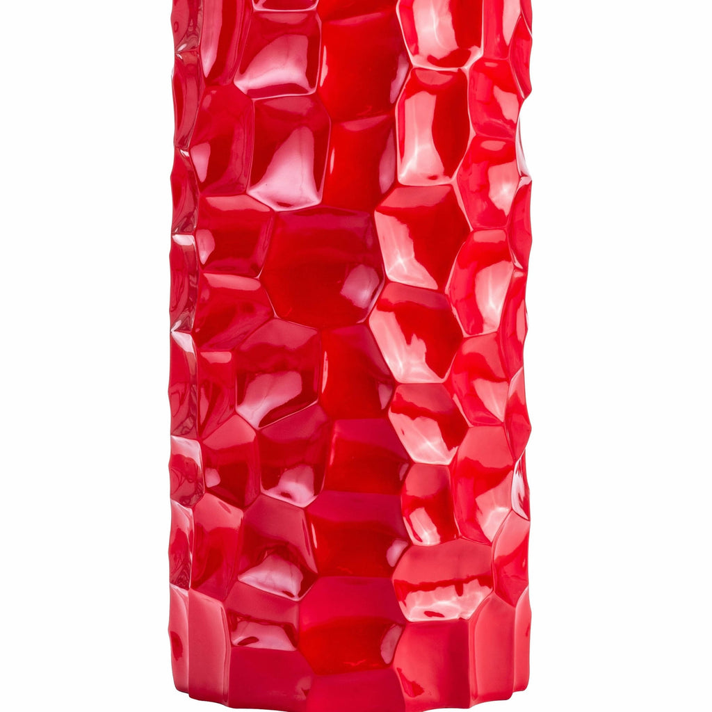 Textured Honeycomb Vase // Red, 36"