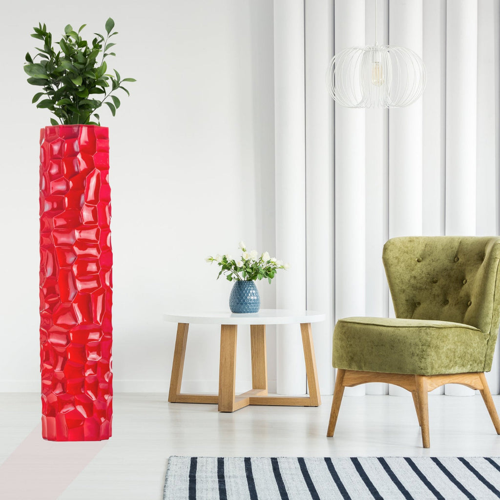 Textured Honeycomb Vase // Red, 52"