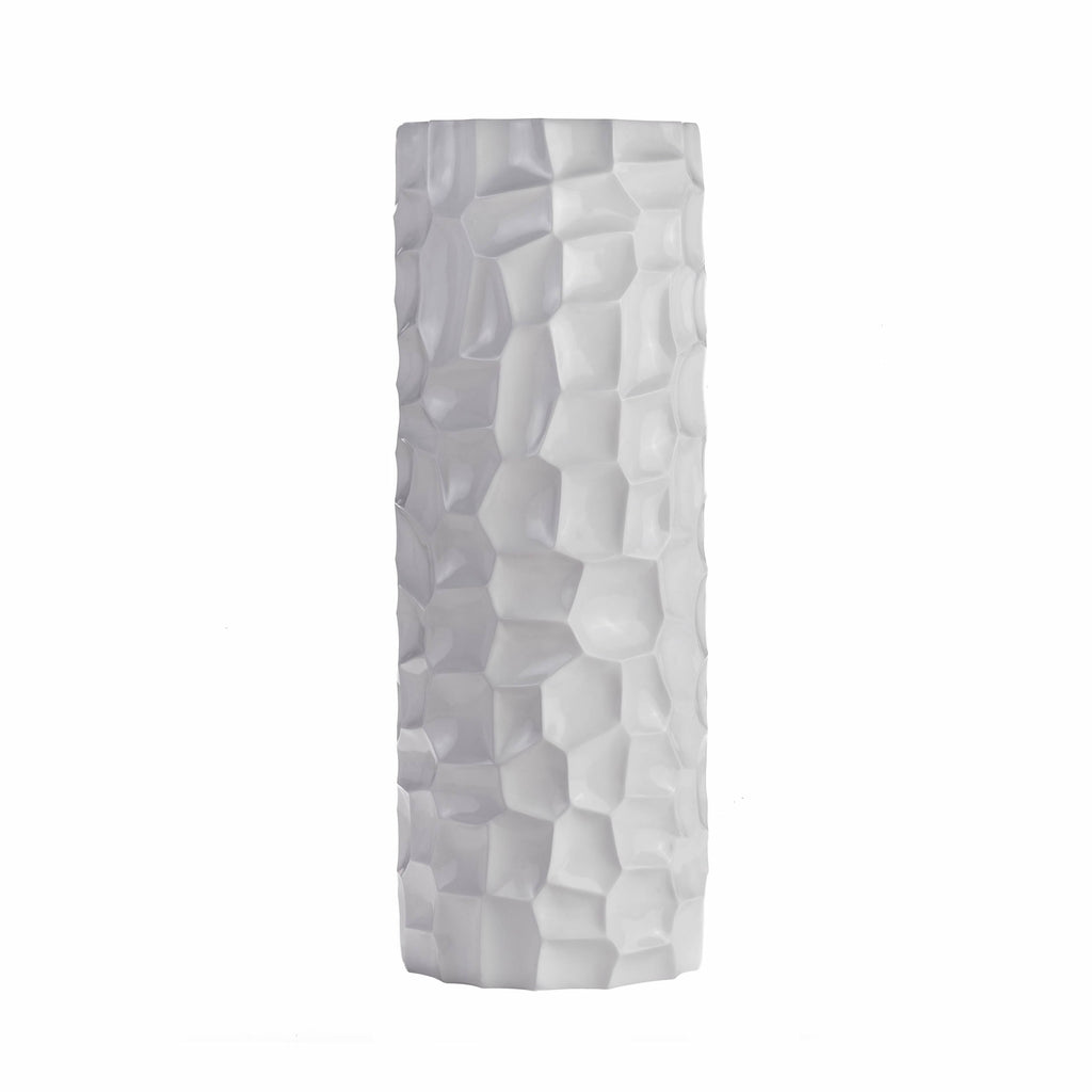 Textured Honeycomb Vase // White, 36"