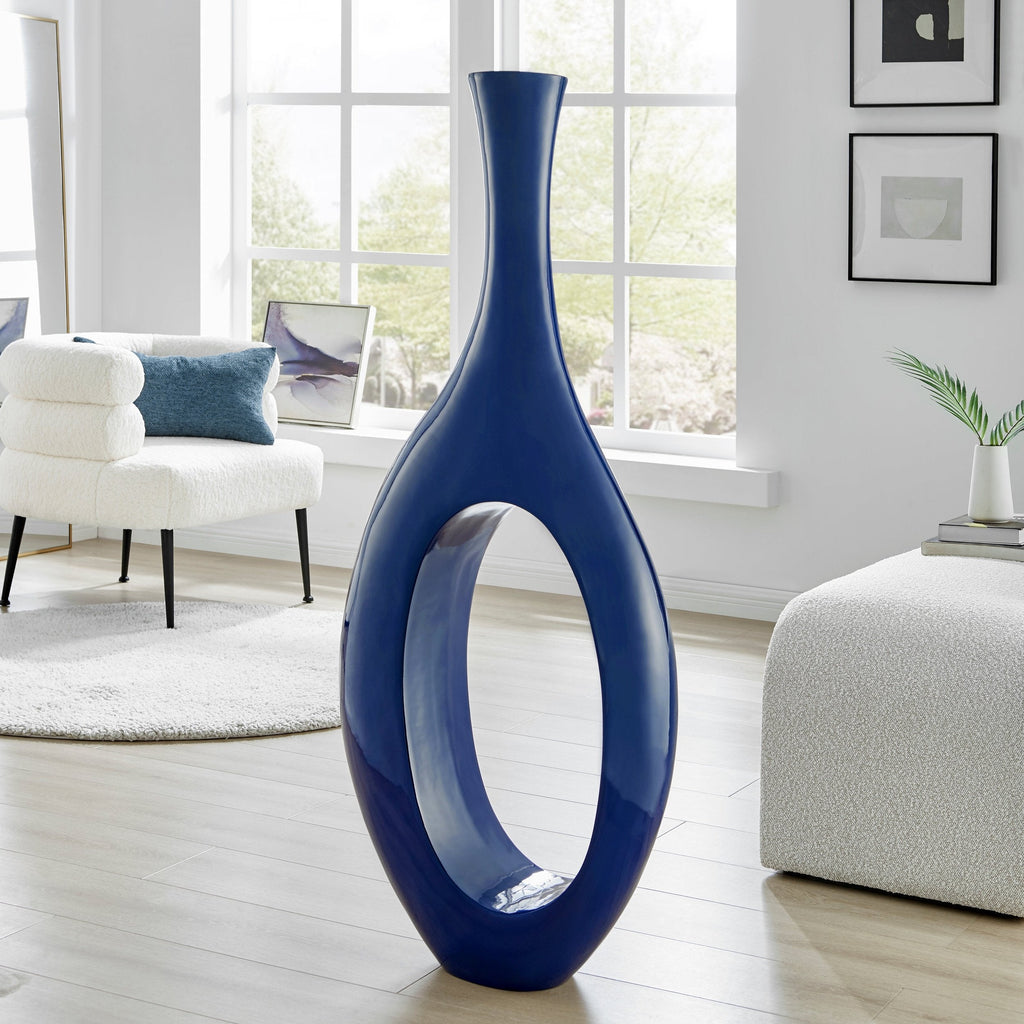 Trombone Vase // Small Navy Blue