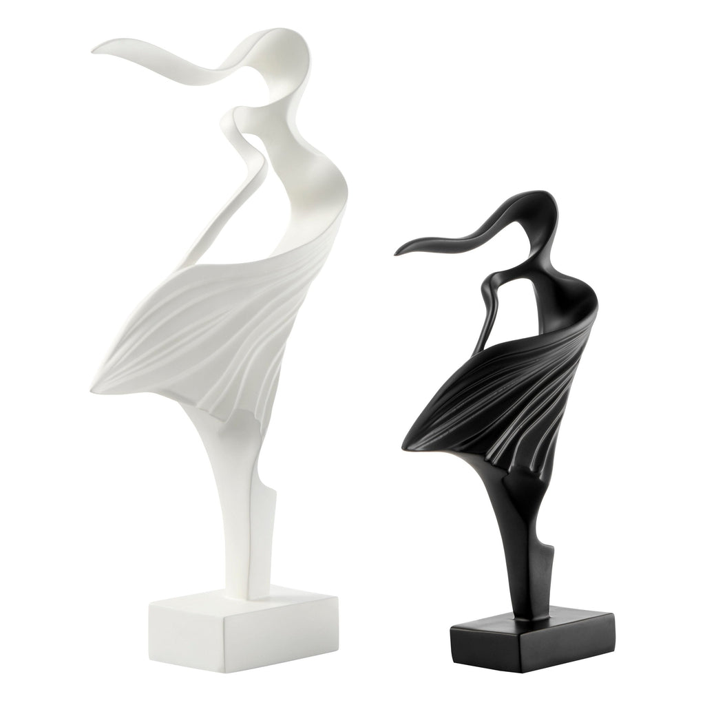 Water Dance Sculpture Set of Two // Matte Black & White